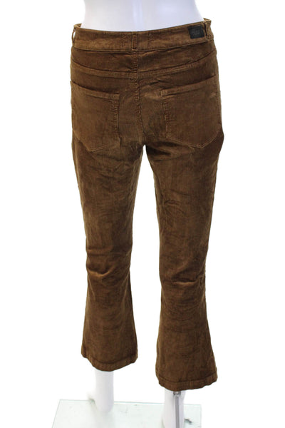 Paige Women's Button Closure Straight Leg Dress Pants Brown Size 27
