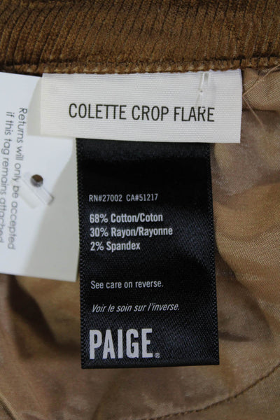 Paige Women's Button Closure Straight Leg Dress Pants Brown Size 27