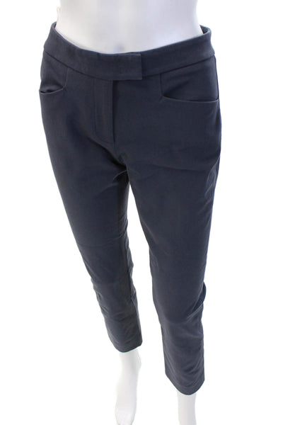 Peserico Women's Flat Front Straight Leg Dress Pants Navy Blue Size 40