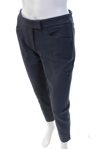 Peserico Women's Flat Front Straight Leg Dress Pants Navy Blue Size 40