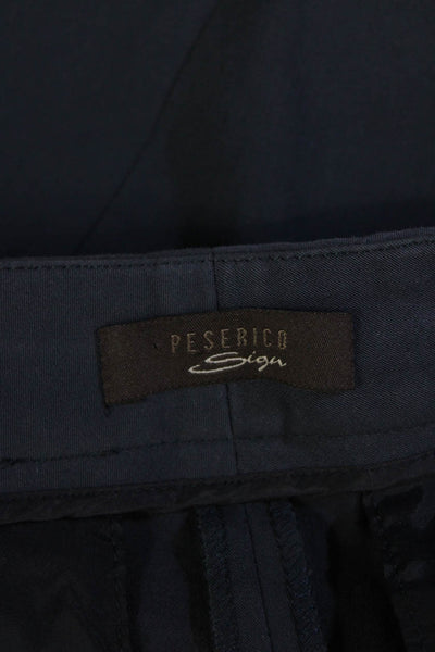 Peserico Women's Flat Front Straight Leg Dress Pants Navy Blue Size 40