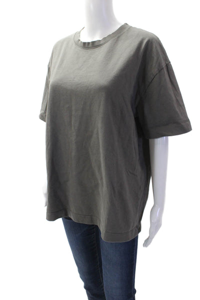 Zara Women Jersey Dark Gray Crew Neck Short Sleeve Tee Size L