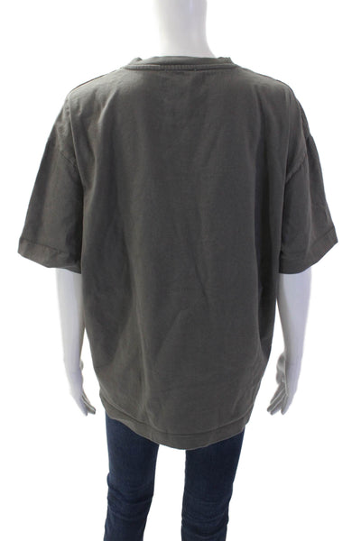 Zara Women Jersey Dark Gray Crew Neck Short Sleeve Tee Size L