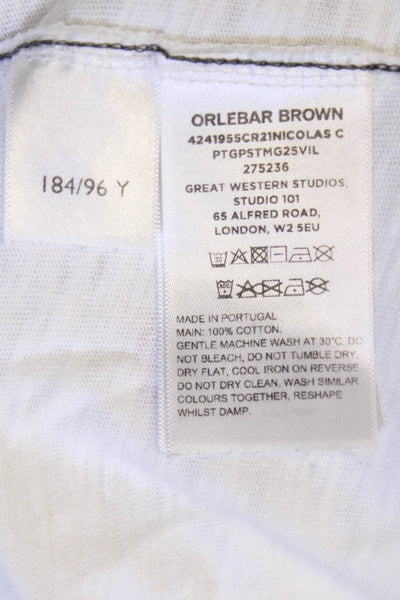 Orlebar Brown Unisex Crew Neck Short Sleeve White Cotton T-Shirt Size S