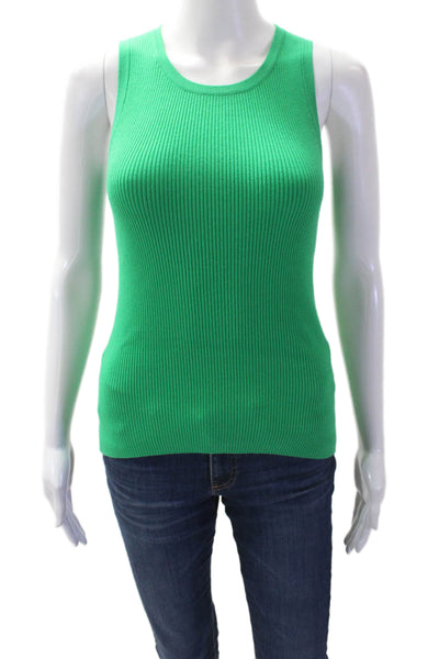 Lilly Pulitzer Women Green Basic Tank Crew Neck Solid Size XS