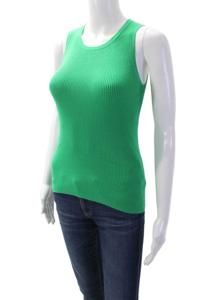 Lilly Pulitzer Women Green Basic Tank Crew Neck Solid Size XS