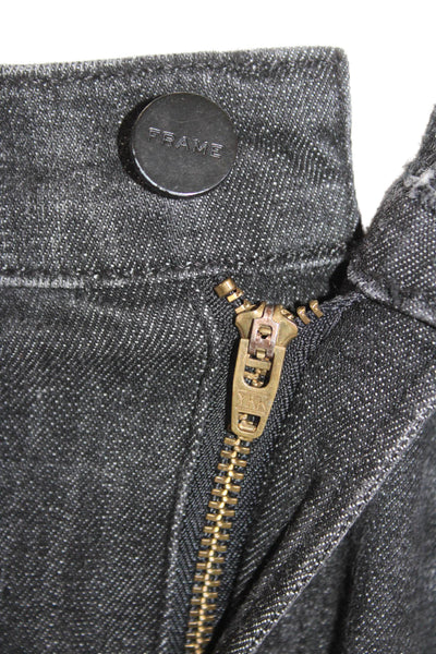 Frame Womens Ankle Skinny Jeans Dark Gray Mid Rise Size 29