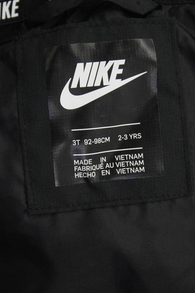 Nike Unisex Kids Hooded Two Pocket Zip Up Coat Black Size 3T