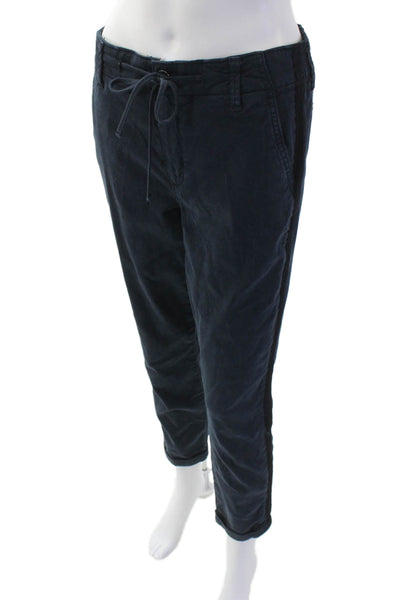 Paige Womens Cropped Jogger Pants Dark Blue Mid Rise Size 27