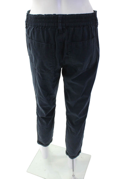 Paige Womens Cropped Jogger Pants Dark Blue Mid Rise Size 27