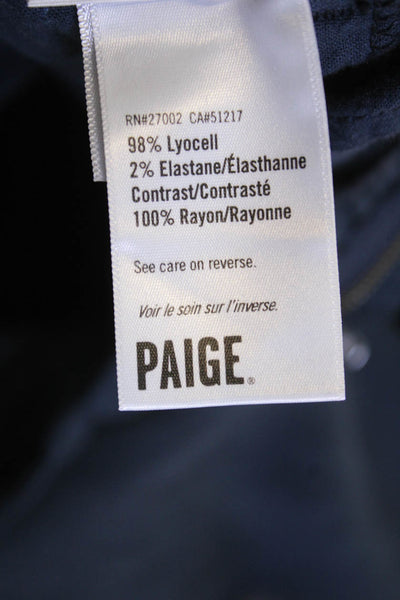 Paige Womens Cropped Jogger Pants Dark Blue Mid Rise Size 27