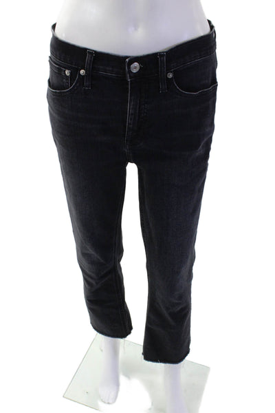 J Crew Women Ankle Cropped Black Jeans Size 28