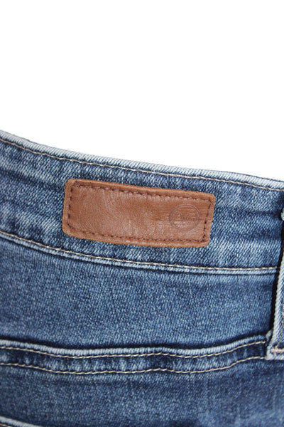AG-ED Denim Womens Ankle Skinny Jeans Dark Blue Mid Rise Button Size 29