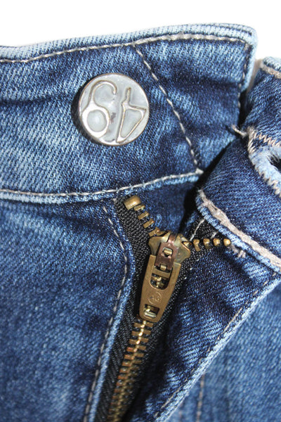 AG-ED Denim Womens Ankle Skinny Jeans Dark Blue Mid Rise Button Size 29