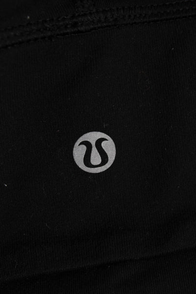 Lululemon Womens Pull On Laser Cut Trim Cropped Leggings Black Size 6