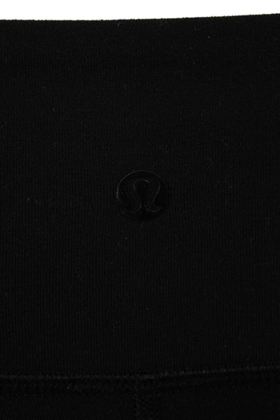 Lululemon Womens Mid Rise Pull On Cropped Leggings Solid Black Size 6