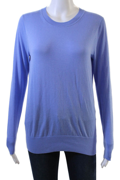 J Crew Womens Cotton Crew Neck Long Sleeve Pullover Sweater Top Blue Size S