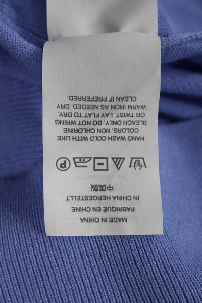 J Crew Womens Cotton Crew Neck Long Sleeve Pullover Sweater Top Blue Size S