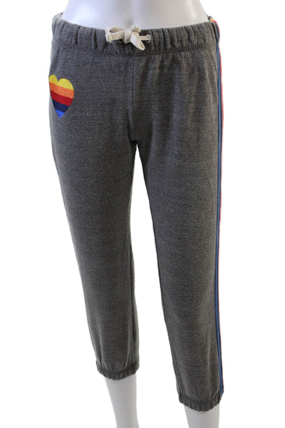 Vintage Havana Womens Cropped Jogger Sweatpants Gray Drawstring Size M