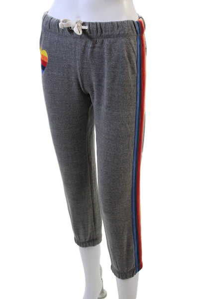 Vintage Havana Womens Cropped Jogger Sweatpants Gray Drawstring Size M