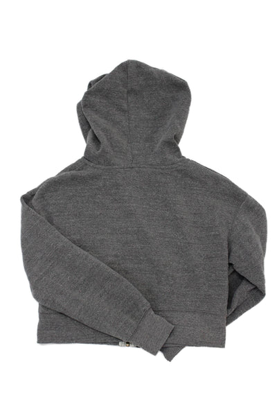 Vintage Havana Girls Cropped Zip Up Hoodie Gray Size M