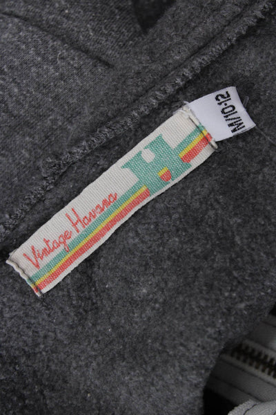 Vintage Havana Girls Cropped Zip Up Hoodie Gray Size M