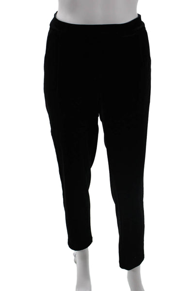 J. Mclaughlin Womens Embroidered Sides Pull On Pants Black Red Size Medium