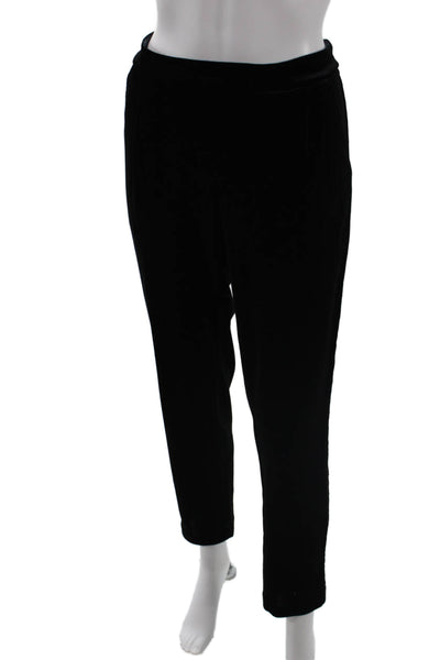 J. Mclaughlin Womens Embroidered Sides Pull On Pants Black Red Size Medium