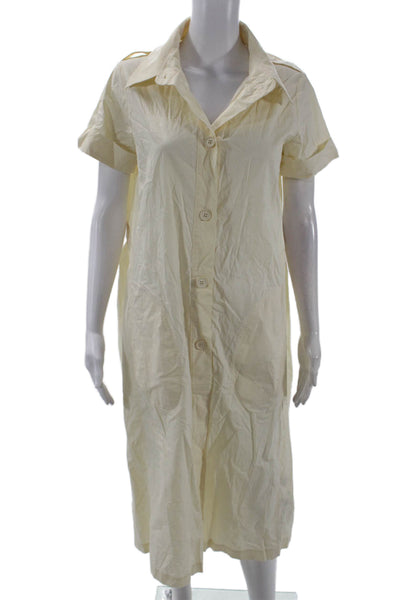 Gentry Portofino Womens Short Sleeves Shirt Dress White Cotton Size EUR 44