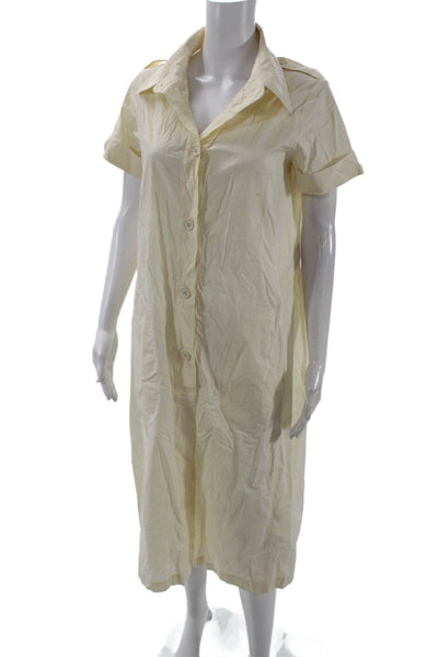 Gentry Portofino Womens Short Sleeves Shirt Dress White Cotton Size EUR 44