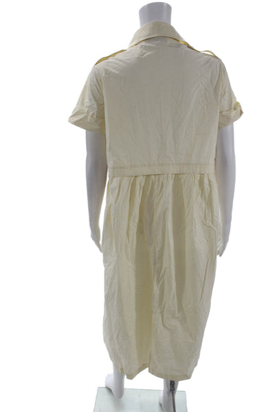 Gentry Portofino Womens Short Sleeves Shirt Dress White Cotton Size EUR 44
