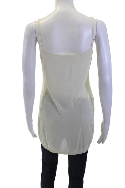 Frame Womens Textured Spaghetti Strap V-neck Tank Top Yellow Size S