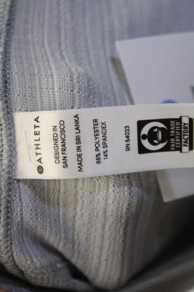 Athleta Womens Spandex Textured Lined Athletic Leggings Gray Size 1X