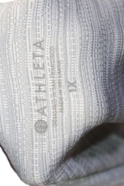 Athleta Womens Spandex Textured Lined Athletic Leggings Gray Size 1X