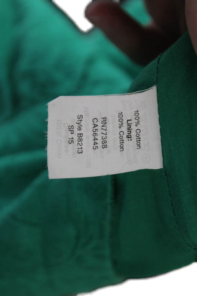 J Crew Womens Cotton Brocade Gathered Detail Zippered Skirt Teal Green Size 14