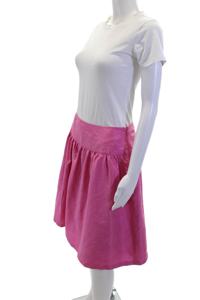 Lilly Pulitzer Womens Gathered Waist Knee Length A-Line Skirt Pink Size S