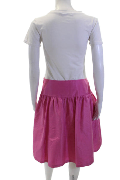 Lilly Pulitzer Womens Gathered Waist Knee Length A-Line Skirt Pink Size S