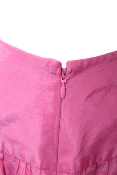 Lilly Pulitzer Womens Gathered Waist Knee Length A-Line Skirt Pink Size S