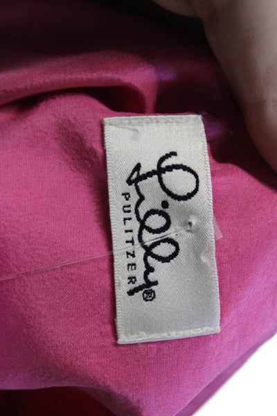 Lilly Pulitzer Womens Gathered Waist Knee Length A-Line Skirt Pink Size S