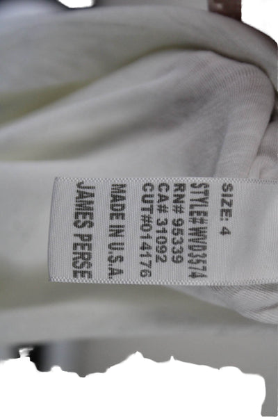 James Perse Womens Cotton Rouched Neckline Off The Shoulder Top White Size 4
