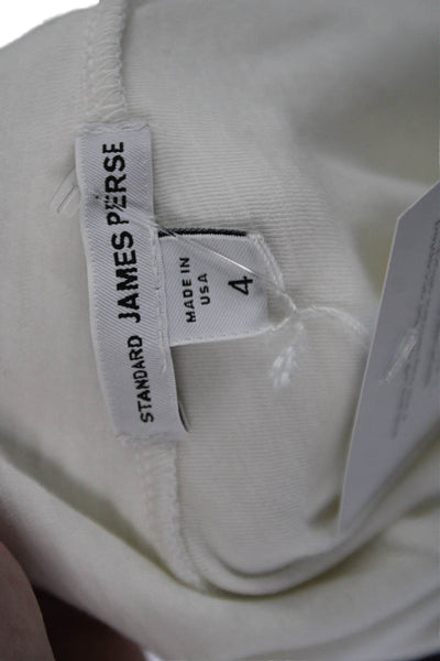 James Perse Womens Cotton Rouched Neckline Off The Shoulder Top White Size 4