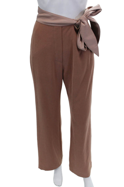 Nanushka Womens Colorblock Tie Waist Wide Legged Pull On Pants Mauve Size XS