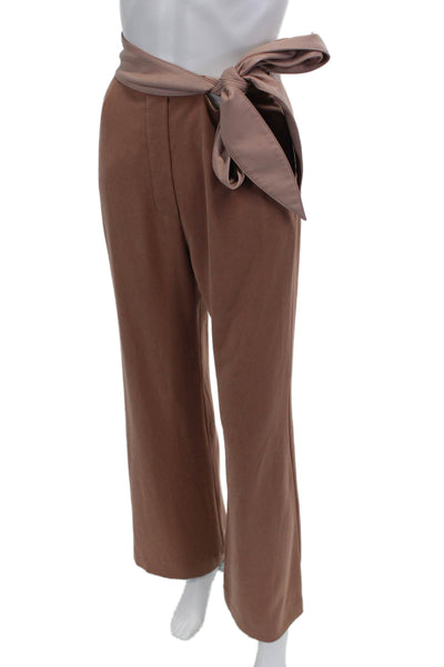 Nanushka Womens Colorblock Tie Waist Wide Legged Pull On Pants Mauve Size XS