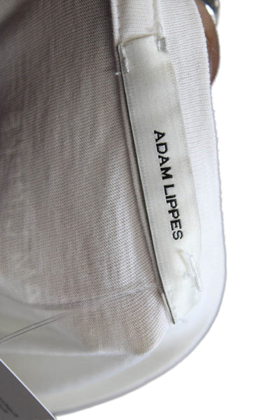 Adam Lippes Women Basic Long Sleeve Crew Neck Pima Cotton T-Shirt White Size L