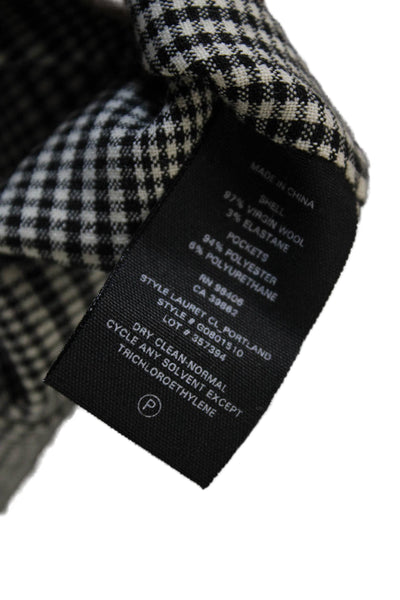 Theory Women Tunic Black Check Crew Neck Long Sleeve Size 8