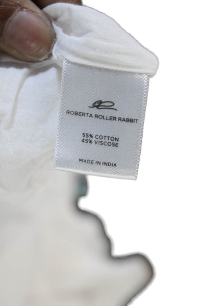 Roberta Roller Rabbit Women Shift Sundress White Geometric Round Neck Size M