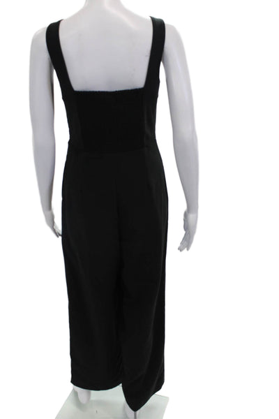 A New Day Women Black Square Neck Sleeveless Jumpsuit Mid-Calf Size S