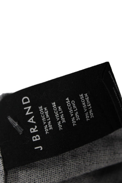 J Brand Women Gray Linen Blend Basic Tank Round Neck Size XS