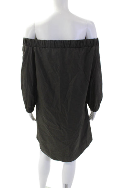 Akris Punto, Women Black Shift Dress 3/4 Sleeve Cotton Designer Size 6