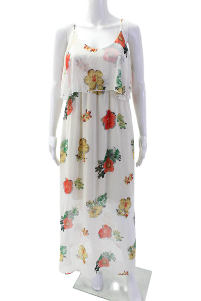 Romeo + Juliet Couture Women Maxi Sundress White Floral Midi Sleeveless Size S